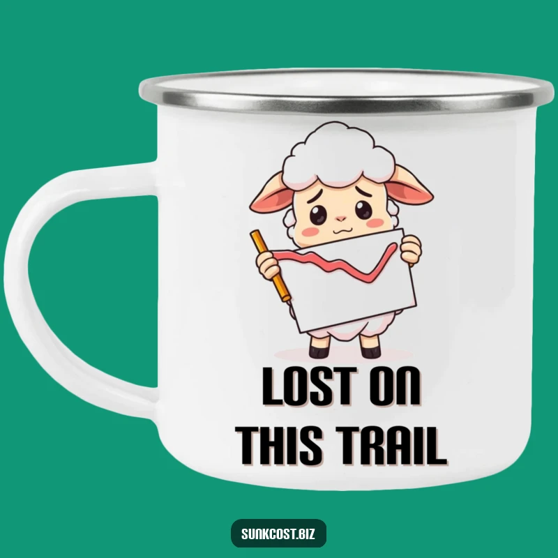 Funny Confused Sheep Camping Mug: Bad Graph Sip, Market Outdoor Gift