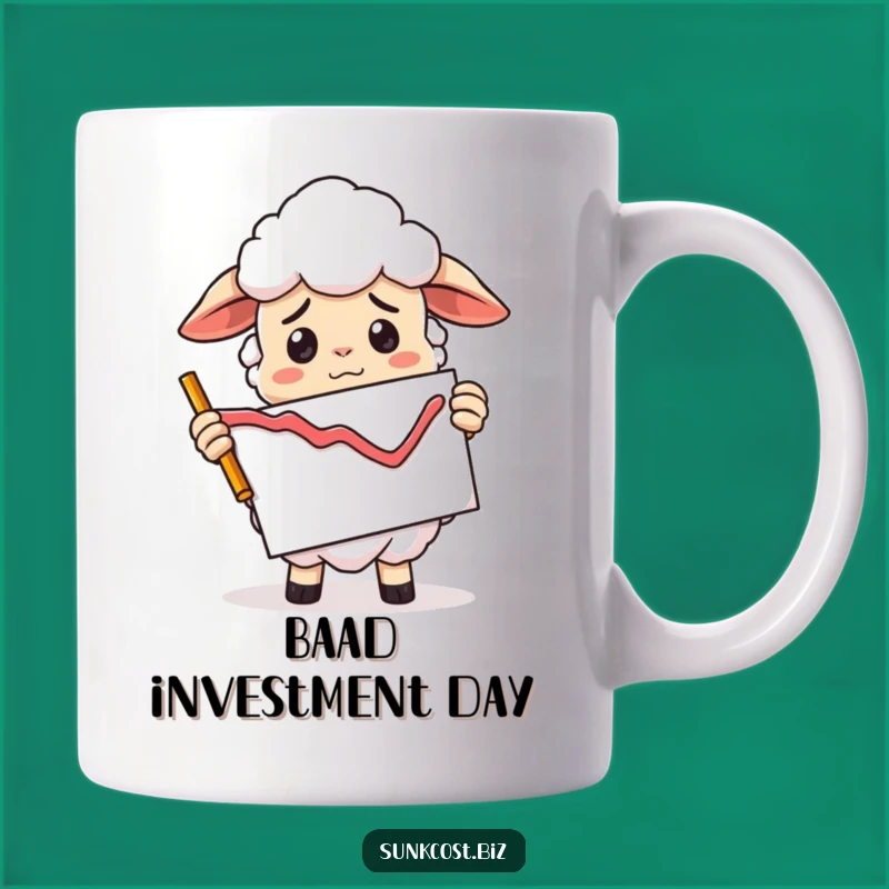 Funny Confused Sheep Mug: Bad Graph, Hilarious Investment Humor Gift