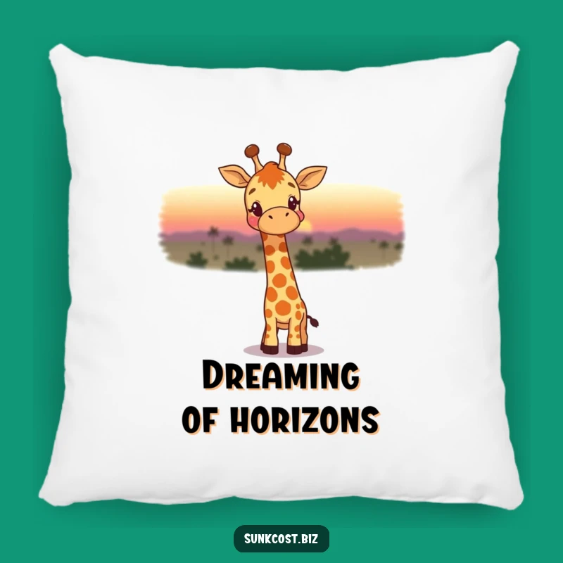 Funny Giraffe Sunset Pillow: Cozy & Dreamy Accent, Wonderful Funny Gift!