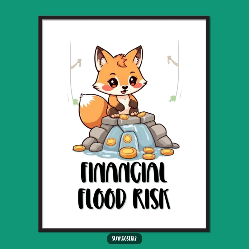 Funny Fox Coin Dam Digital Art - Hilarious Printable Finance Decor