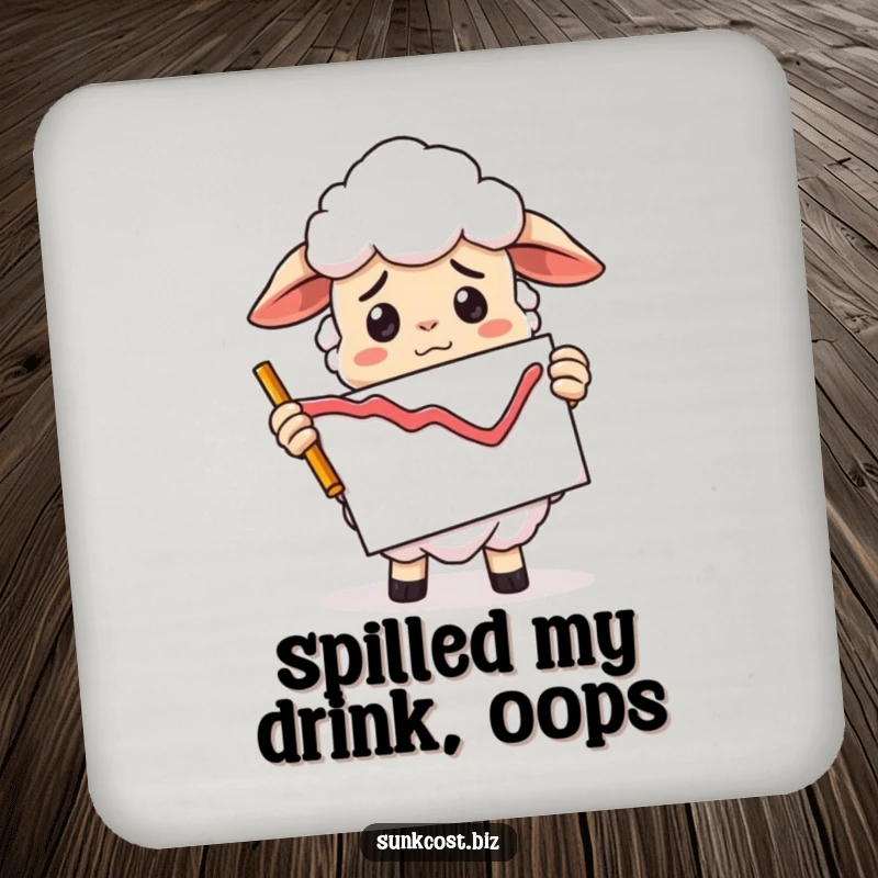 Funny confused sheep holding a declining graph upside down, perfect funny market gift set.