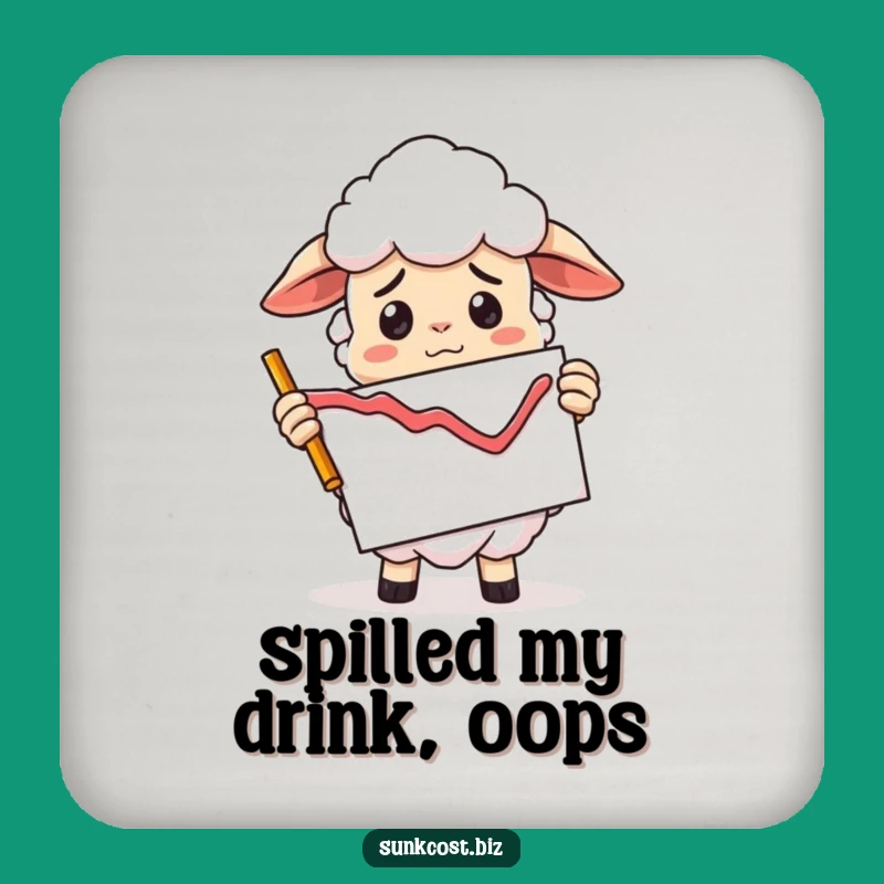 Funny Confused Sheep Coaster Set: Bad Graph Style, Market Humor Gift