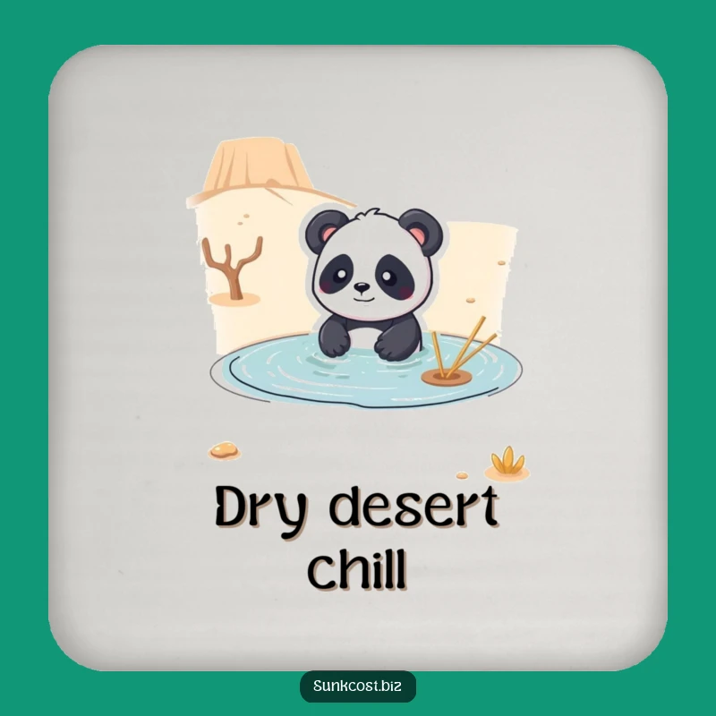 Funny Panda Desert Swim Coaster: Protect Surfaces with Humor, Great Funny Gift!