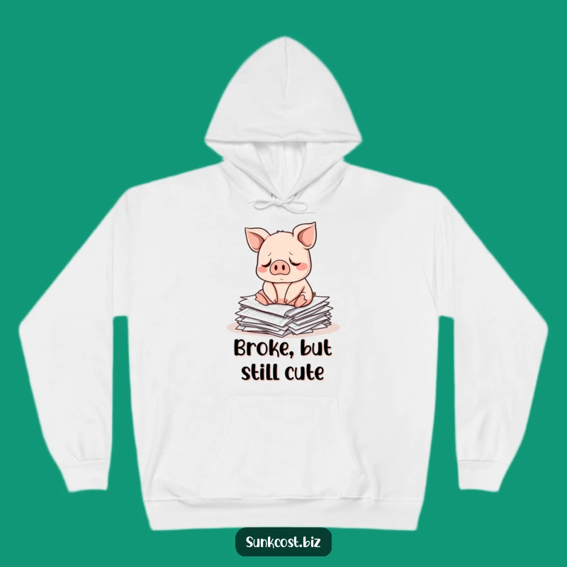 Cozy Funny Pig Hoodie: Investment Blues, Market Humor Warmth Gift