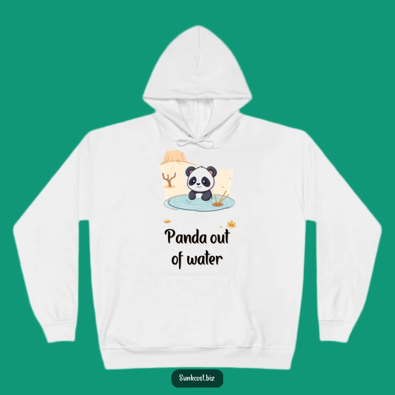Funny Panda Desert Swim Hoodie: Cozy & Absurd, Great Funny Gift!