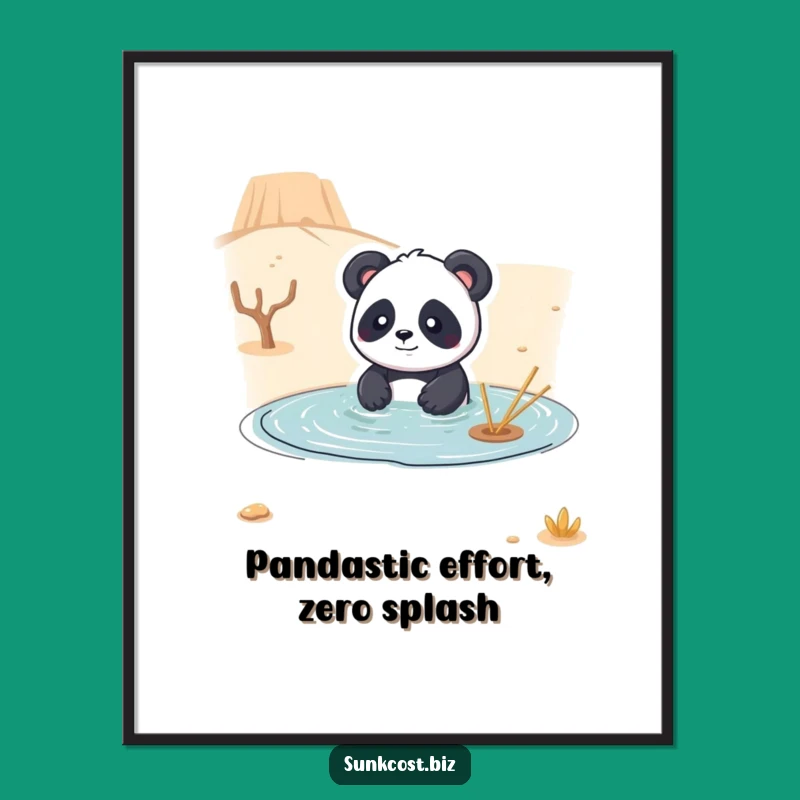 Free Printable Panda Desert Wall Art - Surreal, Funny Decor Downloadable