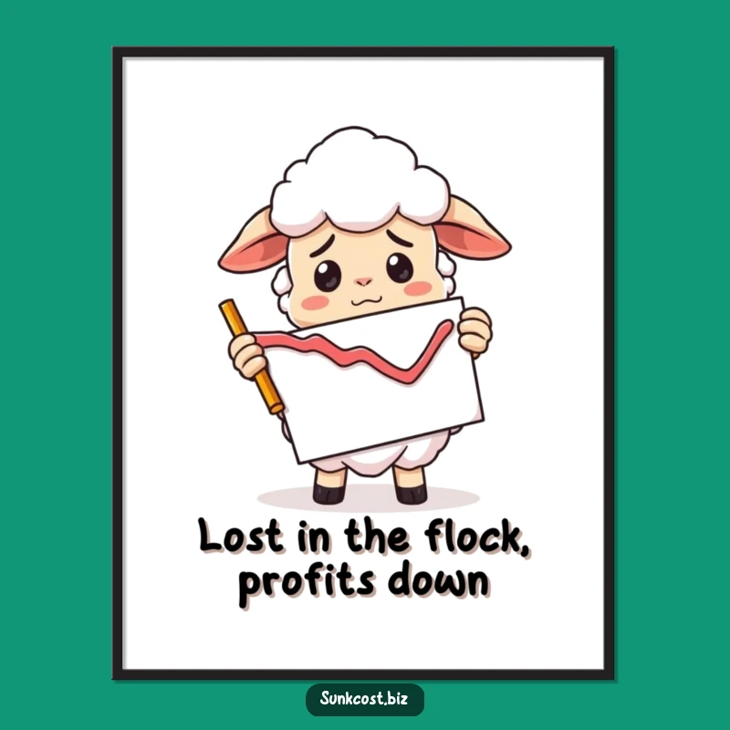 Funny Free Printable Wall Art: Confused Sheep Graph - Stock Market Downloadable Decor Gift