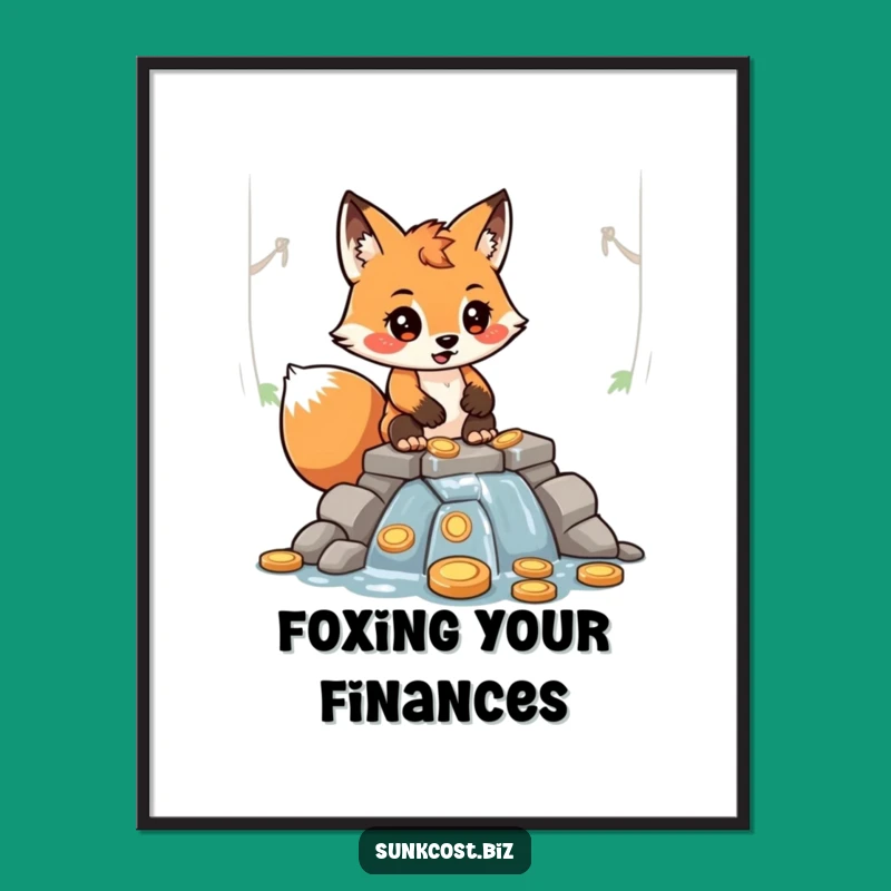 Funny Free Printable Wall Art: Fox's Leaky Coin Dam - Humorous Downloadable Decor