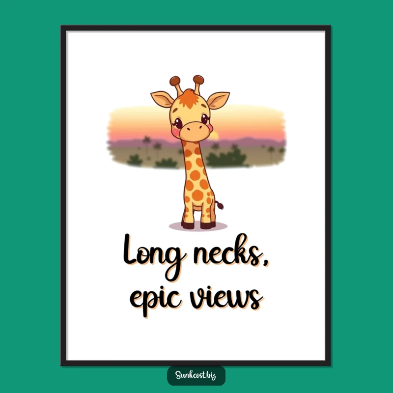 Free Printable Giraffe Sunset Wall Art - Dreamy, Funny Decor Downloadable