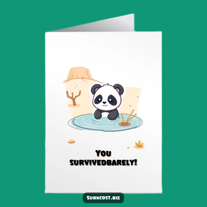 Free Printable Panda Desert Congrats Card - Wacky, Funny Downloadable