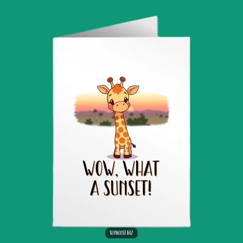 Free Printable Giraffe Sunset Congrats Card - Hopeful, Funny Downloadable