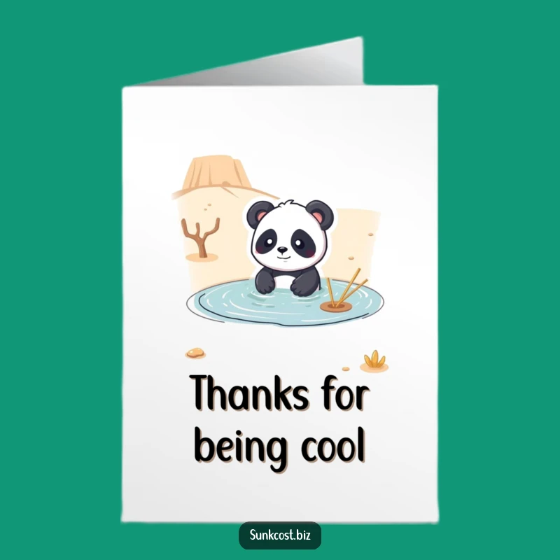 Free Printable Panda Desert Thank You Card - Quirky, Funny Downloadable