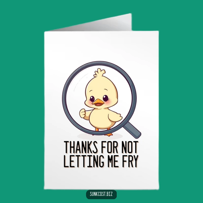 Free Printable Thank You Card: Nervous Duck Escapes Magnifying Glass - Funny Downloadable