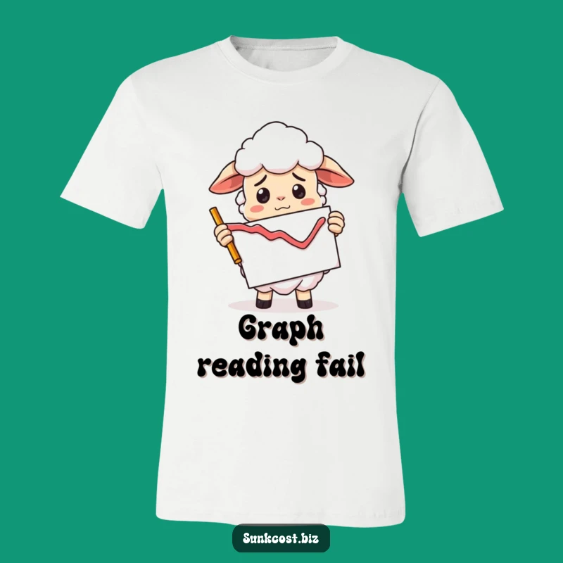 Funny Confused Sheep T-Shirt: Bad Graph Style, Market Humor Gift